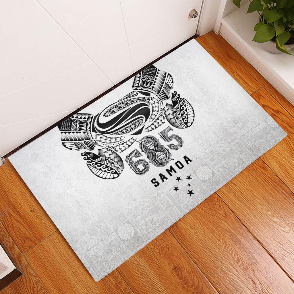 Super Samoa 685 Tribal Tattoo Rubber Doormat Siapo Pattern White Edition LT03 - Polynesian Pride