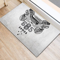 Super Samoa 685 Tribal Tattoo Rubber Doormat Siapo Pattern White Edition LT03 - Polynesian Pride