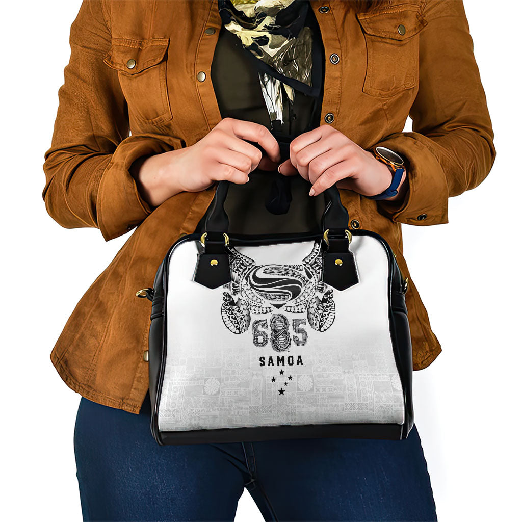 Super Samoa 685 Tribal Tattoo Shoulder Handbag Siapo Pattern White Edition LT03 - Polynesian Pride