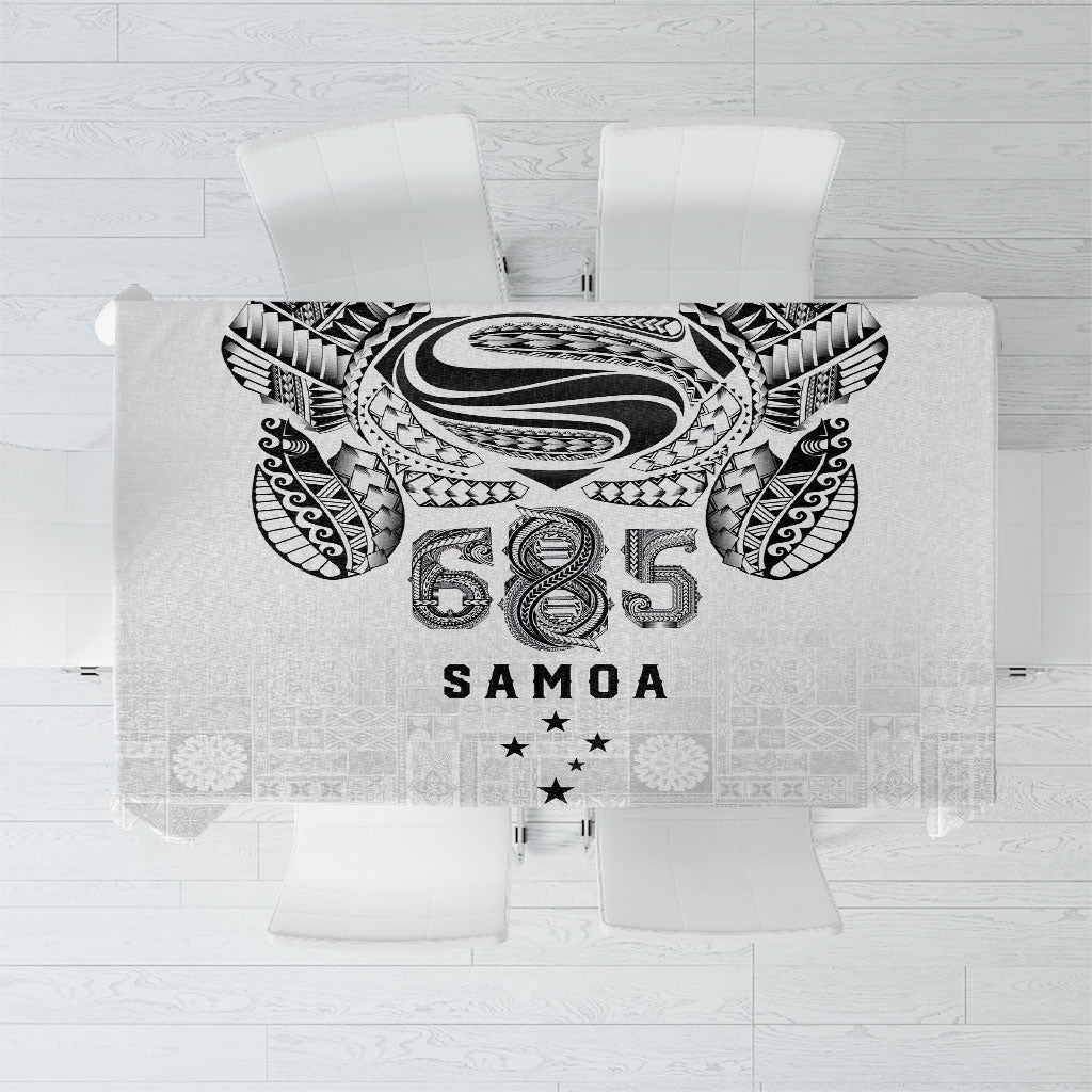 Super Samoa 685 Tribal Tattoo Tablecloth Siapo Pattern White Edition