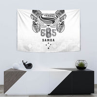 Super Samoa 685 Tribal Tattoo Tapestry Siapo Pattern White Edition
