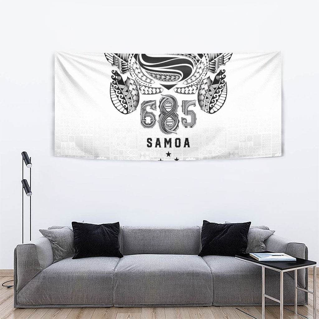 Super Samoa 685 Tribal Tattoo Tapestry Siapo Pattern White Edition
