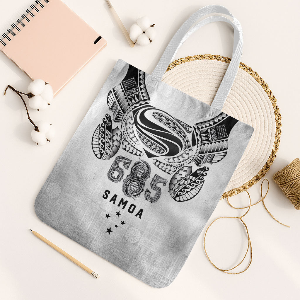 Super Samoa 685 Tribal Tattoo Tote Bag Siapo Pattern White Edition