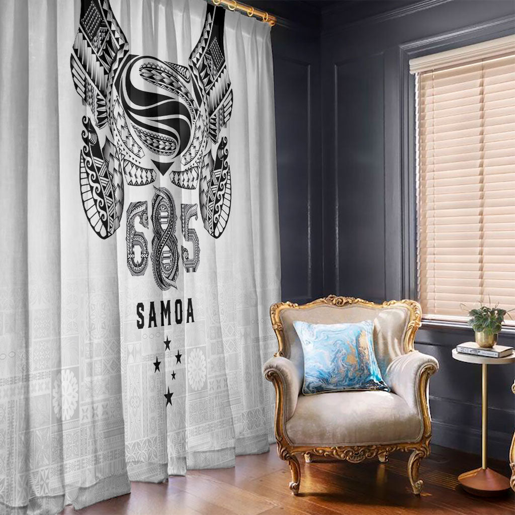 Super Samoa 685 Tribal Tattoo Window Curtain Siapo Pattern White Edition LT03 - Polynesian Pride