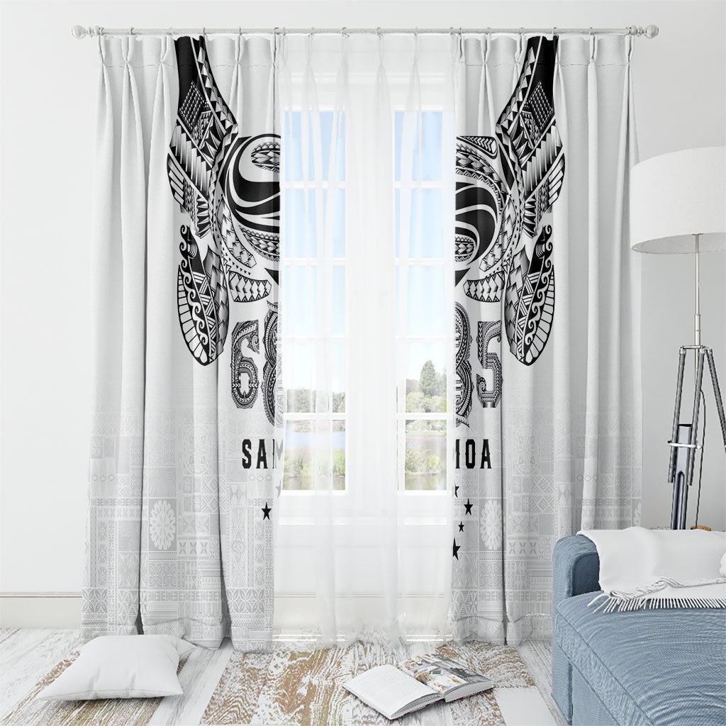 Super Samoa 685 Tribal Tattoo Window Curtain Siapo Pattern White Edition LT03 - Polynesian Pride