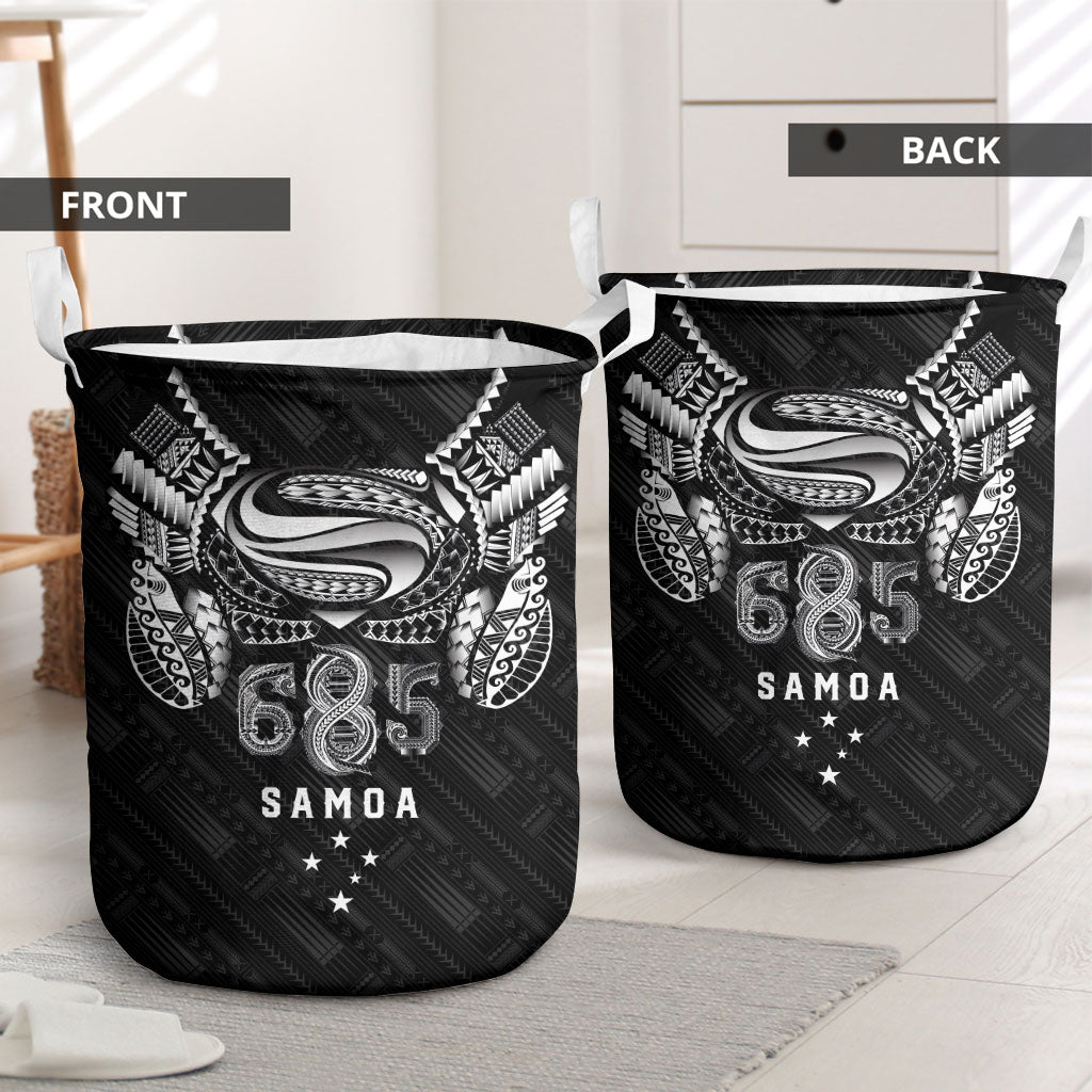 Super Samoa 685 Tribal Tattoo Laundry Basket Samoan Ornament Pattern Black Edition LT03 - Polynesian Pride