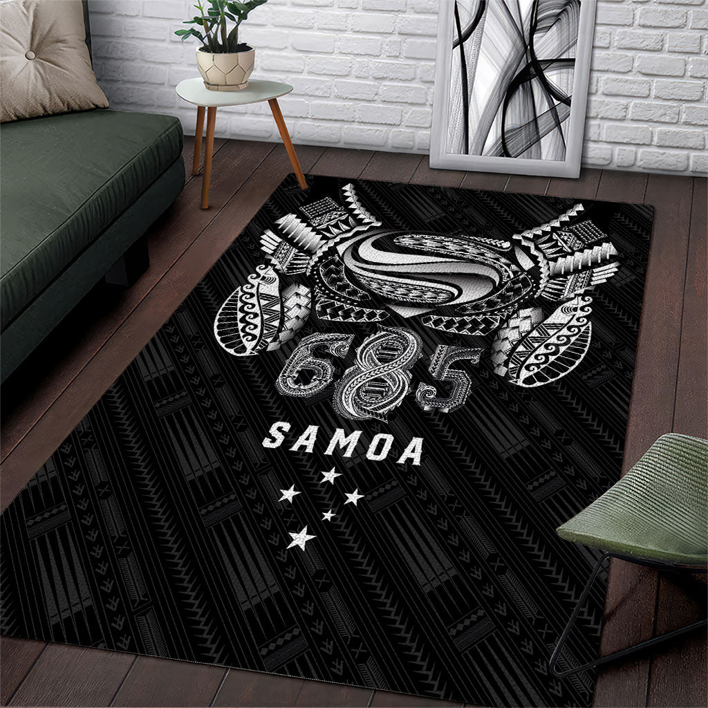 Super Samoa 685 Tribal Tattoo Area Rug Samoan Ornament Pattern Black Edition