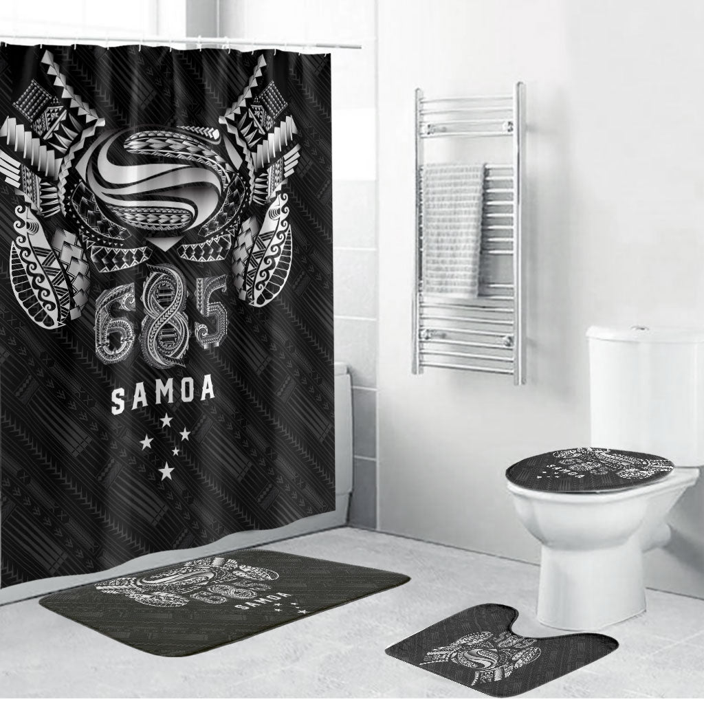 Super Samoa 685 Tribal Tattoo Bathroom Set Samoan Ornament Pattern Black Edition