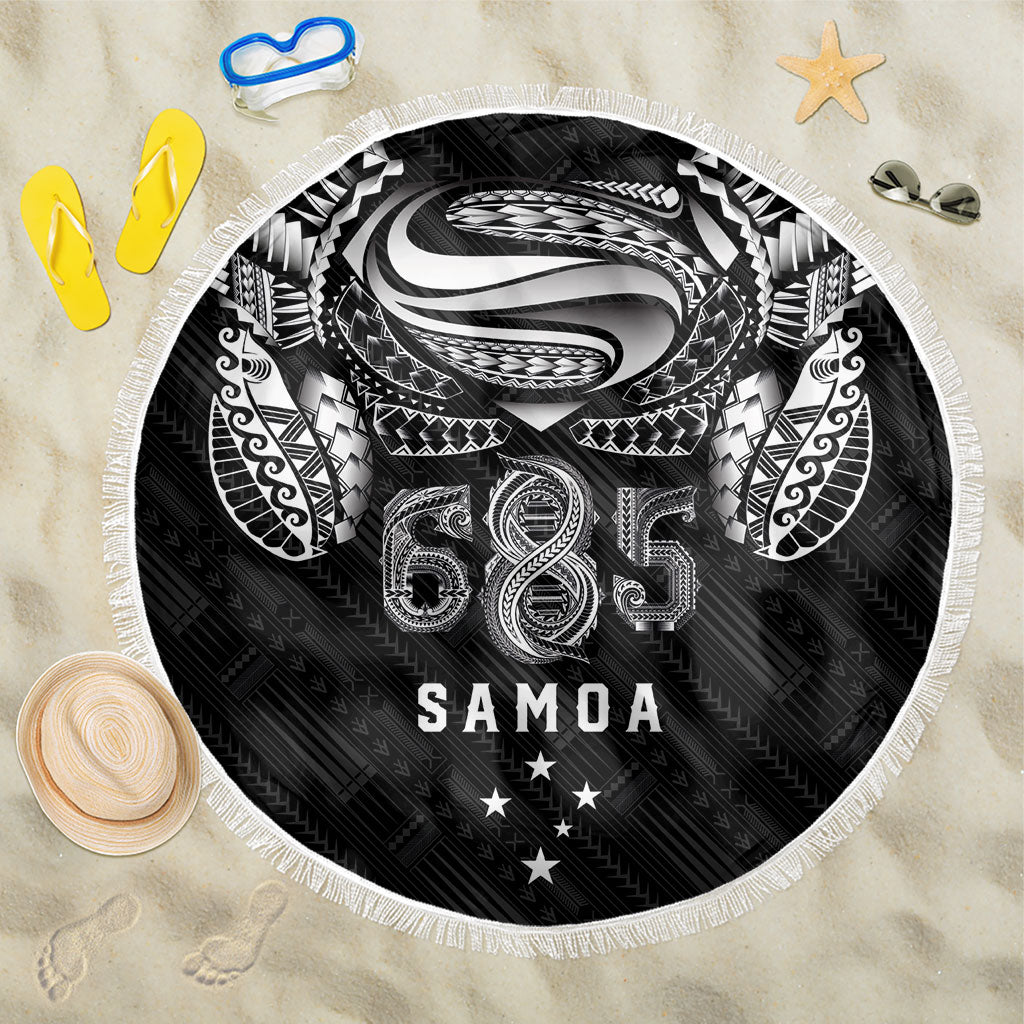 Super Samoa 685 Tribal Tattoo Beach Blanket Samoan Ornament Pattern Black Edition