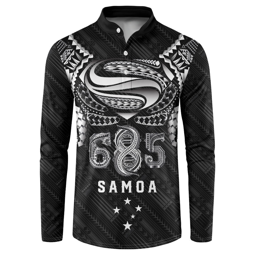 Super Samoa 685 Tribal Tattoo Button Sweatshirt Samoan Ornament Pattern Black Edition
