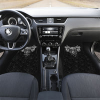 Super Samoa 685 Tribal Tattoo Car Mats Samoan Ornament Pattern Black Edition LT03 Set 2pcs - Front Black - Polynesian Pride