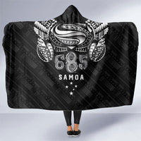 Super Samoa 685 Tribal Tattoo Hooded Blanket Samoan Ornament Pattern Black Edition LT03 One Size Black - Polynesian Pride