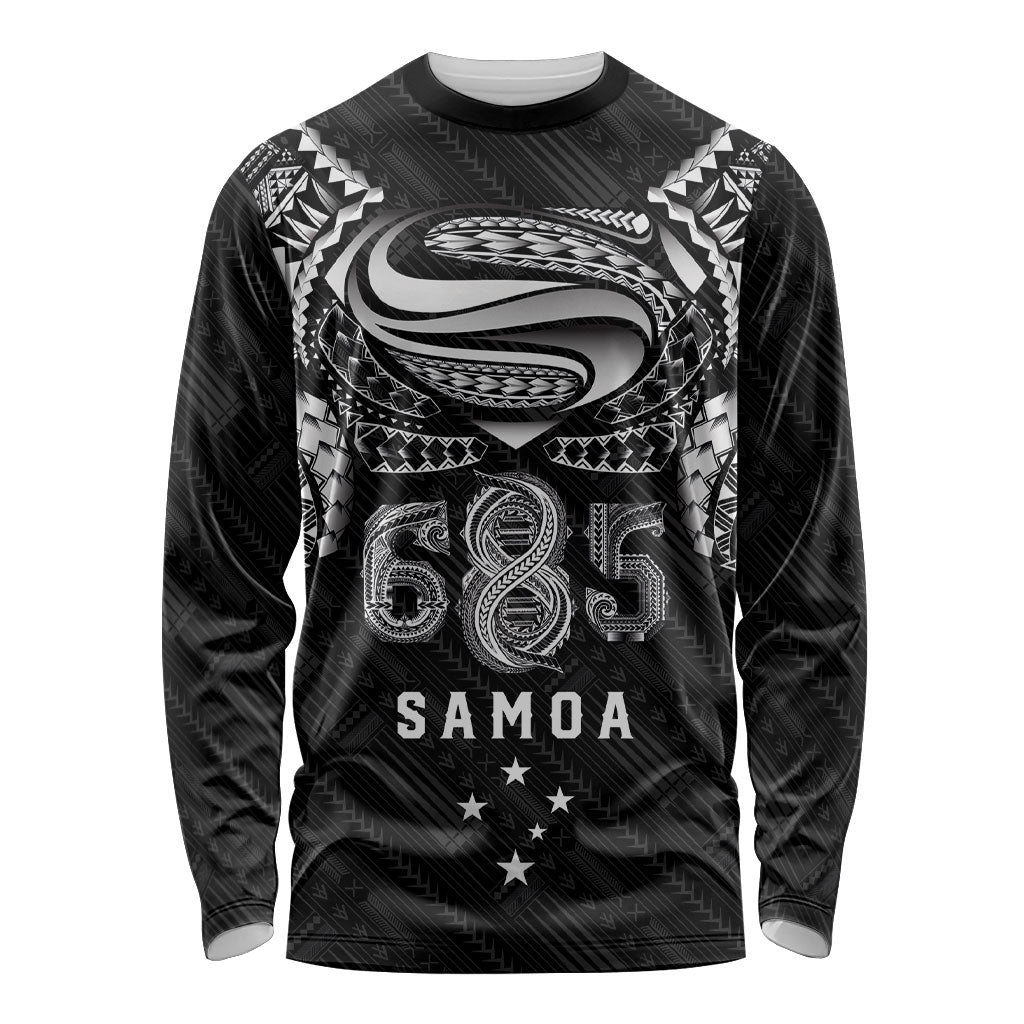 Super Samoa 685 Tribal Tattoo Long Sleeve Shirt Samoan Ornament Pattern Black Edition LT03 Unisex Black - Polynesian Pride