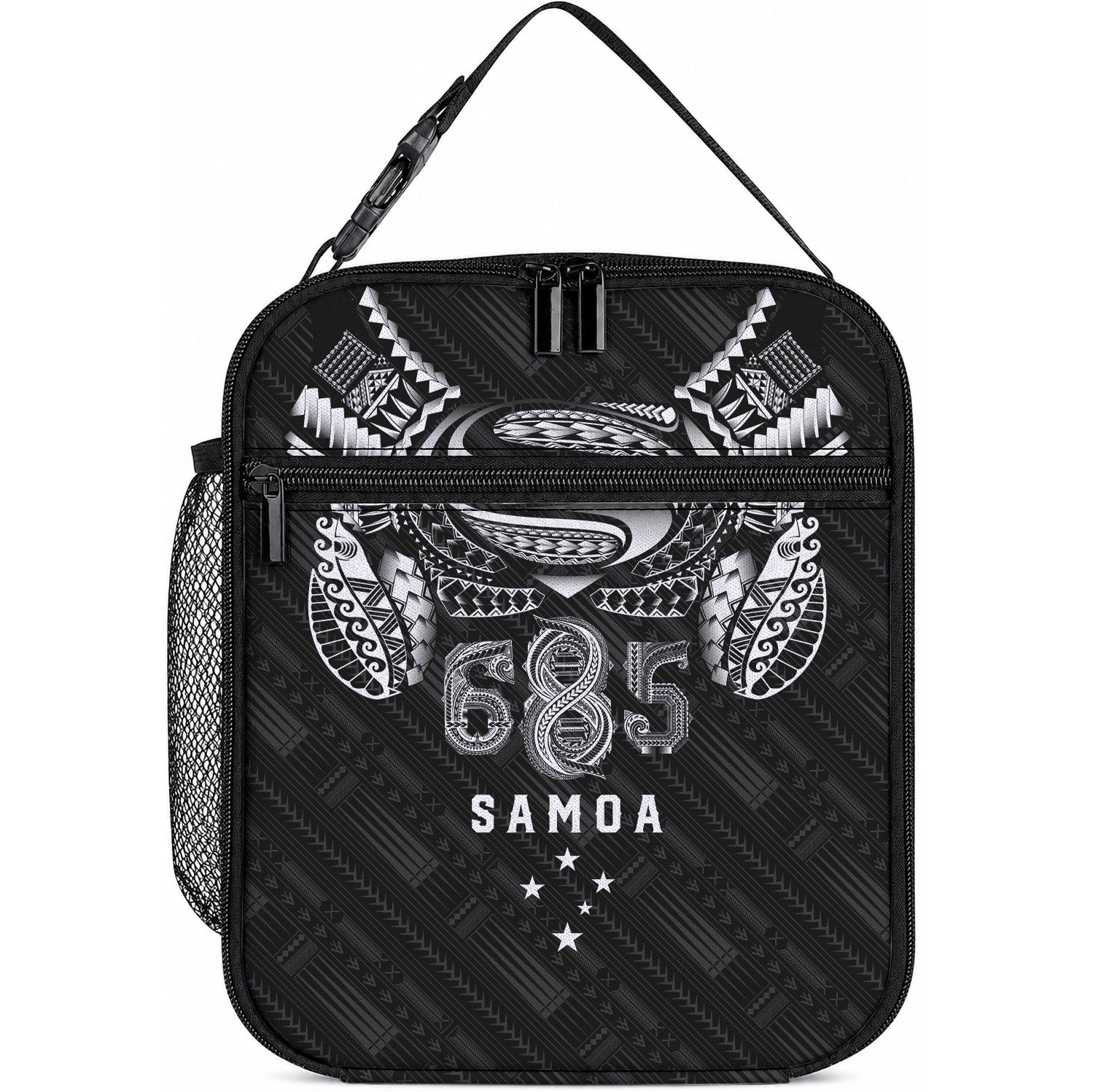 Super Samoa 685 Tribal Tattoo Lunch Bag Samoan Ornament Pattern Black Edition