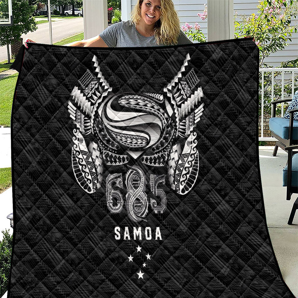 Super Samoa 685 Tribal Tattoo Quilt Samoan Ornament Pattern Black Edition LT03 Black - Polynesian Pride