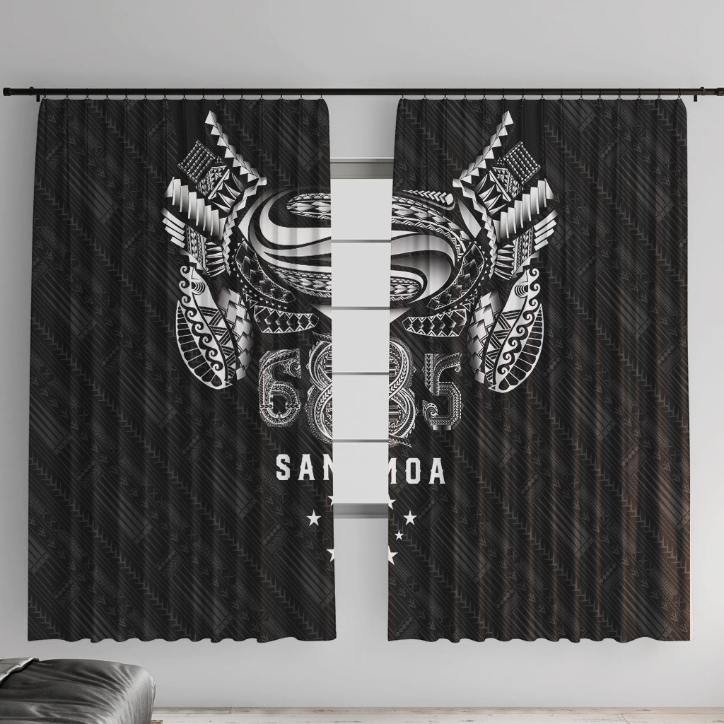 Super Samoa 685 Tribal Tattoo Window Curtain Samoan Ornament Pattern Black Edition