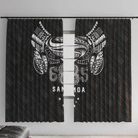 Super Samoa 685 Tribal Tattoo Window Curtain Samoan Ornament Pattern Black Edition LT03 With Hooks Black - Polynesian Pride