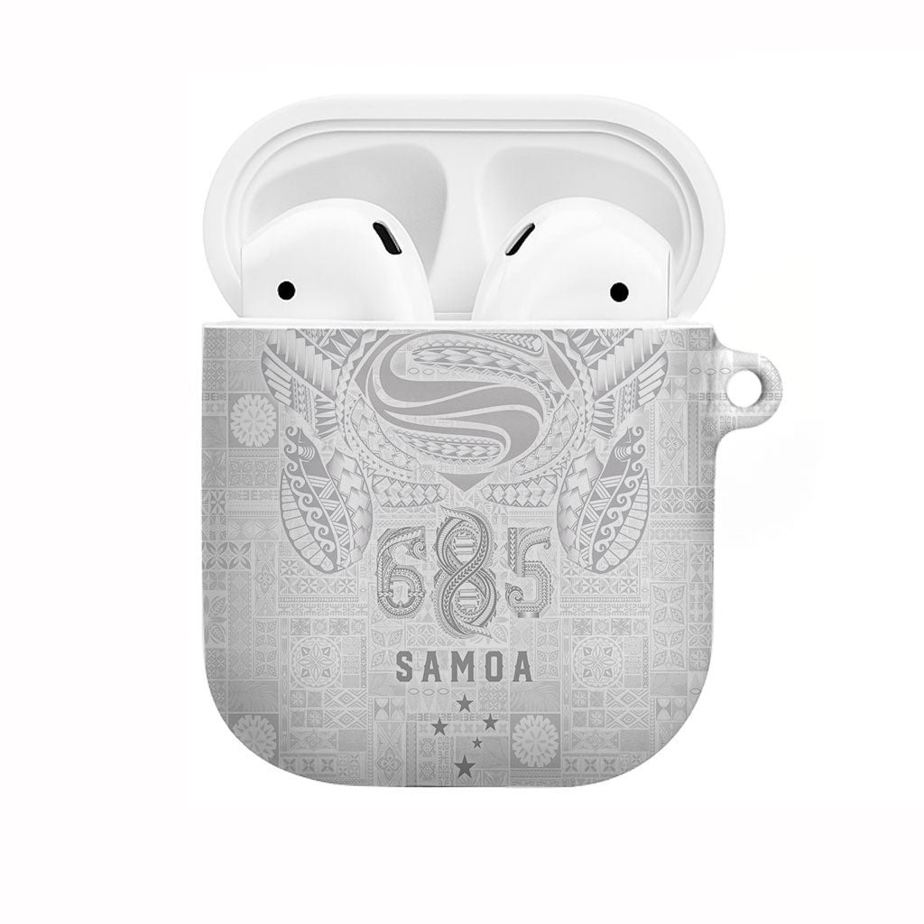 Super Samoa 685 Tribal Tattoo AirPods Case Siapo Pattern All-White Edition