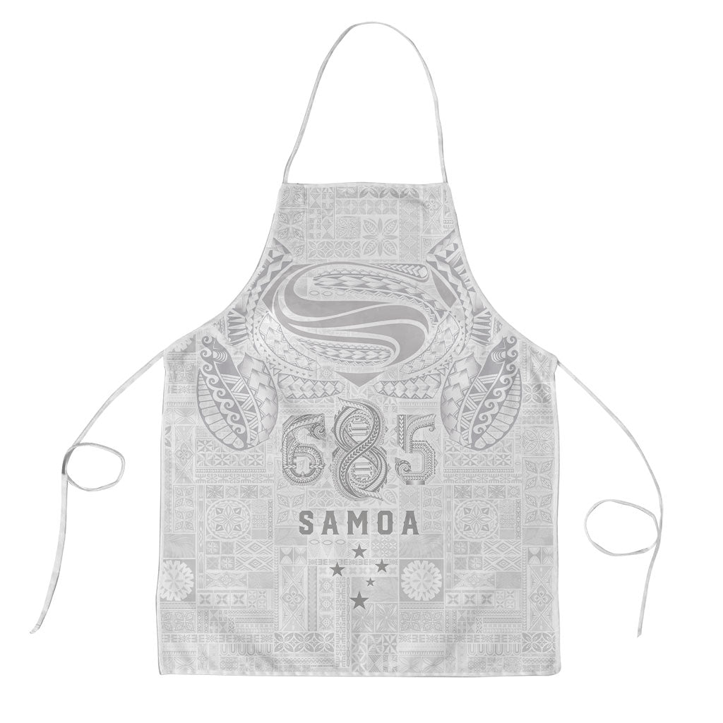 Super Samoa 685 Tribal Tattoo Apron Siapo Pattern All-White Edition