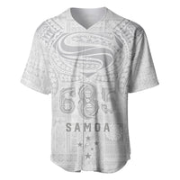 Super Samoa 685 Tribal Tattoo Baseball Jersey Siapo Pattern All-White Edition LT03 White - Polynesian Pride