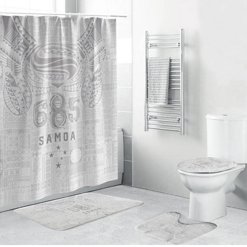 Super Samoa 685 Tribal Tattoo Bathroom Set Siapo Pattern All-White Edition