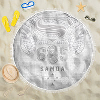 Super Samoa 685 Tribal Tattoo Beach Blanket Siapo Pattern All-White Edition