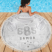 Super Samoa 685 Tribal Tattoo Beach Blanket Siapo Pattern All-White Edition