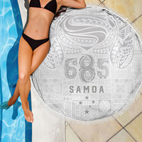 Super Samoa 685 Tribal Tattoo Beach Blanket Siapo Pattern All-White Edition
