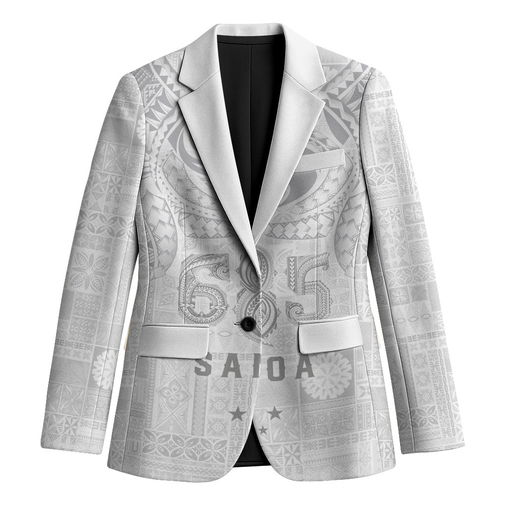 Super Samoa 685 Tribal Tattoo Blazer Siapo Pattern All-White Edition