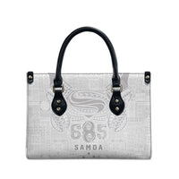 Super Samoa 685 Tribal Tattoo Leather Bag Siapo Pattern All-White Edition