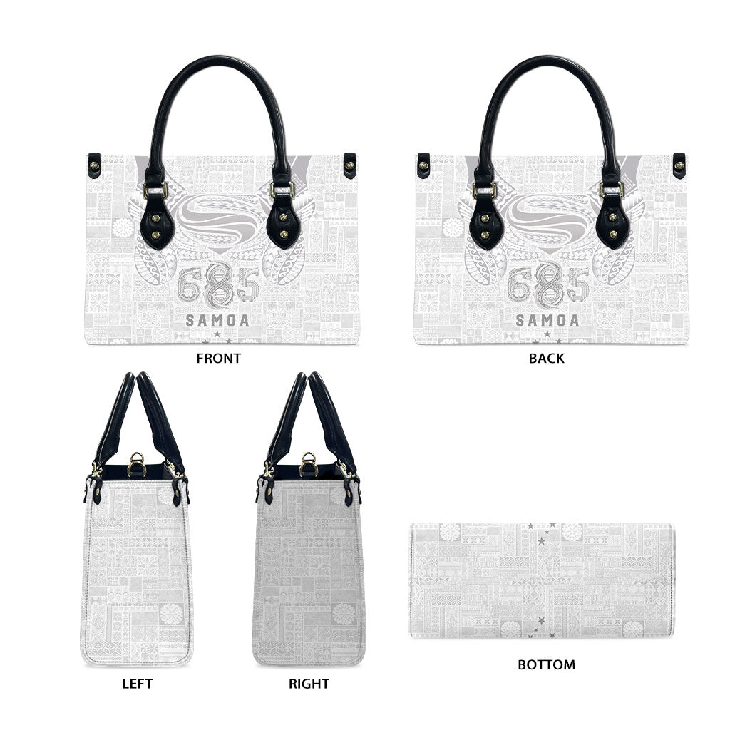 Super Samoa 685 Tribal Tattoo Leather Bag Siapo Pattern All-White Edition