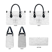 Super Samoa 685 Tribal Tattoo Leather Bag Siapo Pattern All-White Edition