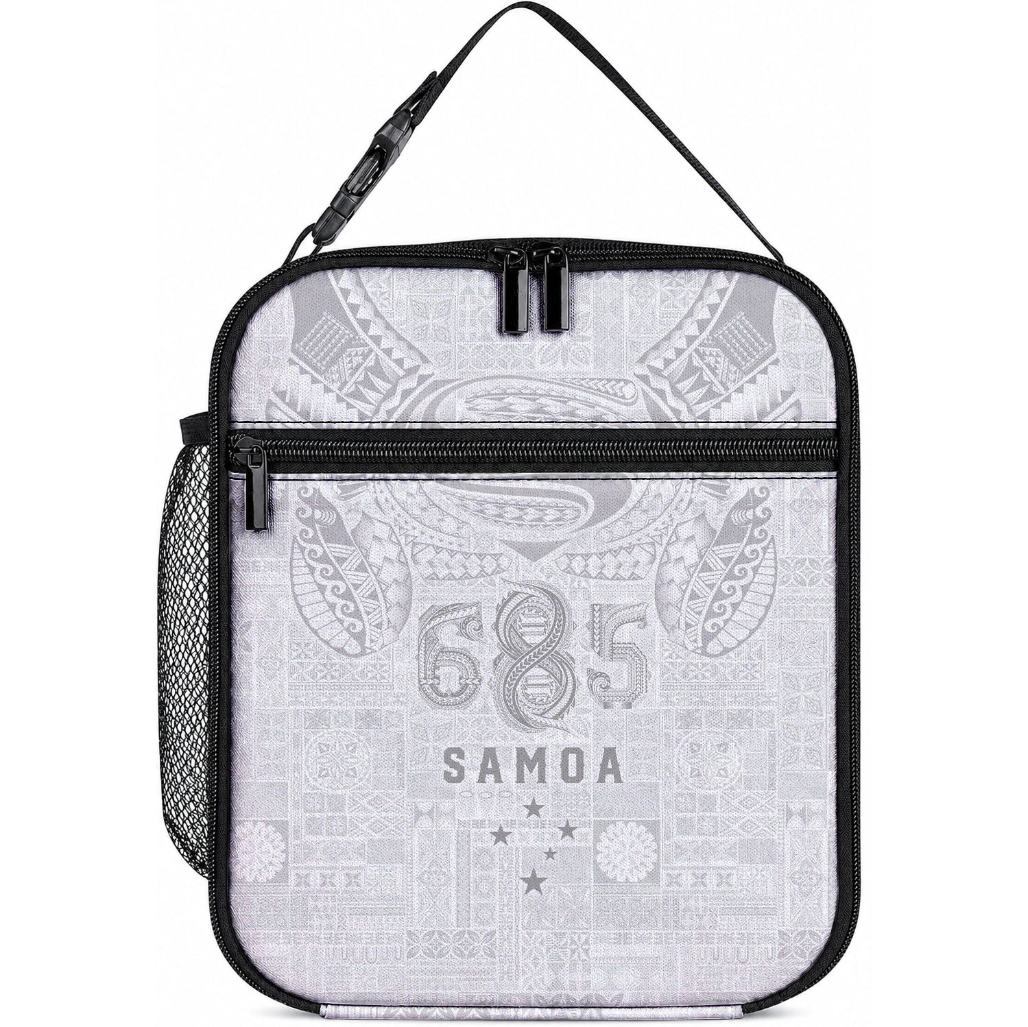 Super Samoa 685 Tribal Tattoo Lunch Bag Siapo Pattern All-White Edition