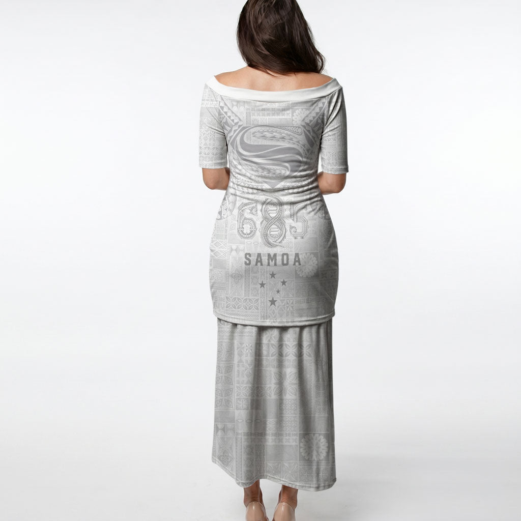 Super Samoa 685 Tribal Tattoo Puletasi Siapo Pattern All-White Edition