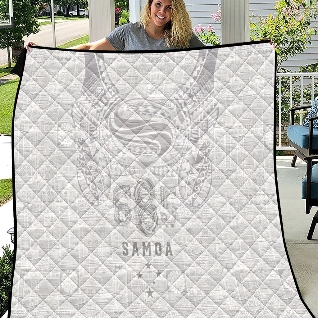 Super Samoa 685 Tribal Tattoo Quilt Siapo Pattern All-White Edition