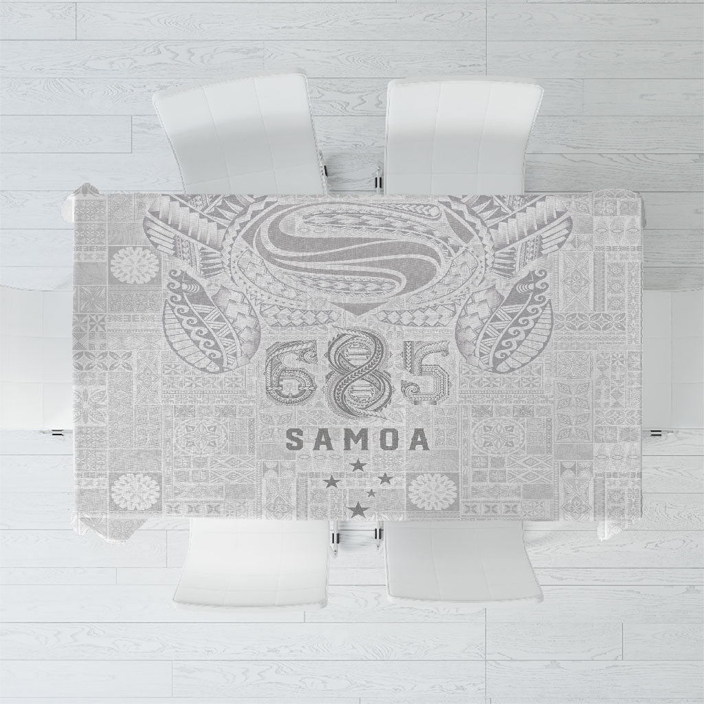 Super Samoa 685 Tribal Tattoo Tablecloth Siapo Pattern All-White Edition