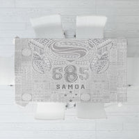 Super Samoa 685 Tribal Tattoo Tablecloth Siapo Pattern All-White Edition
