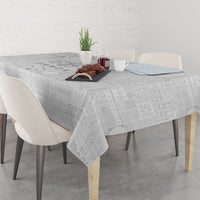 Super Samoa 685 Tribal Tattoo Tablecloth Siapo Pattern All-White Edition