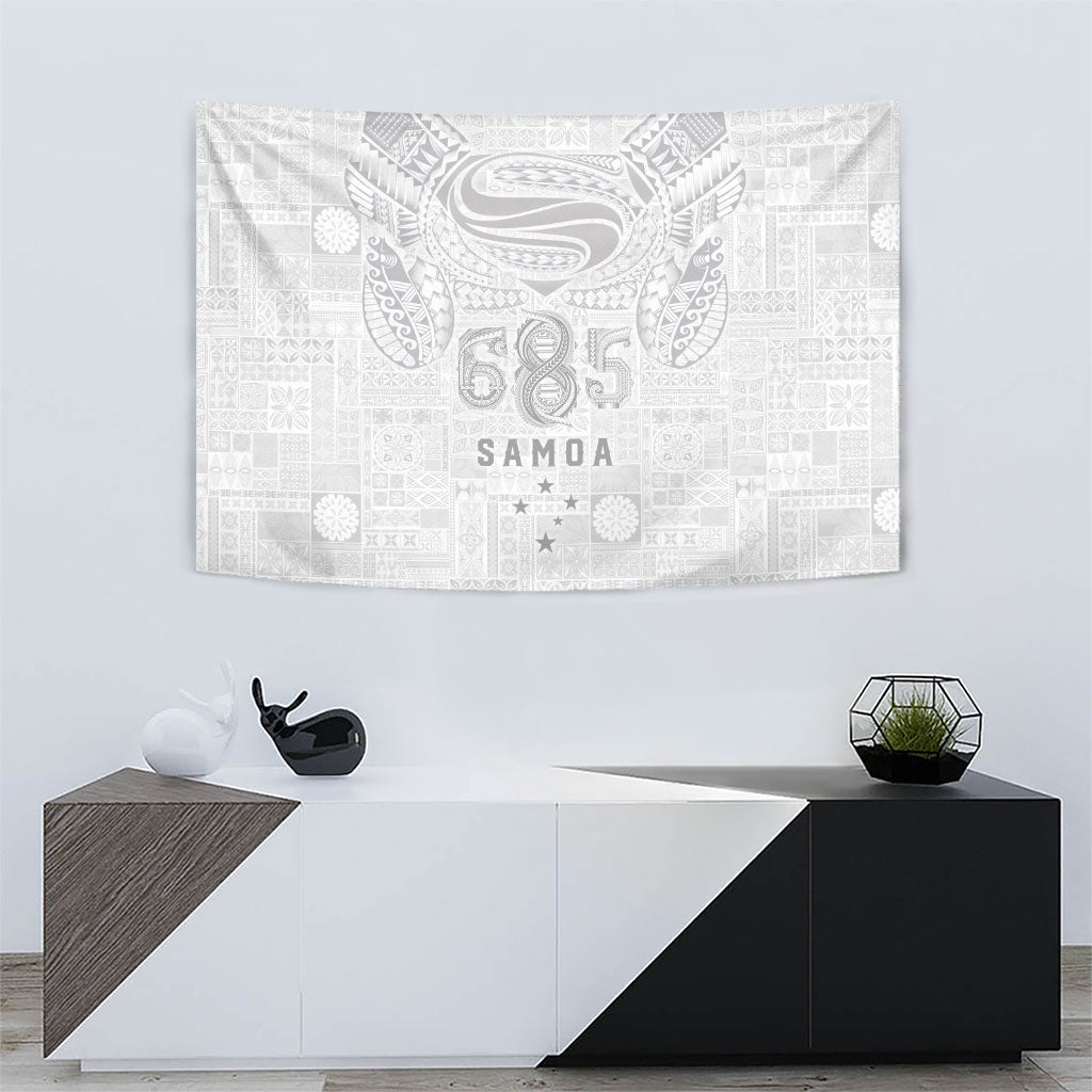 Super Samoa 685 Tribal Tattoo Tapestry Siapo Pattern All-White Edition