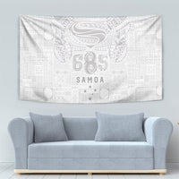 Super Samoa 685 Tribal Tattoo Tapestry Siapo Pattern All-White Edition
