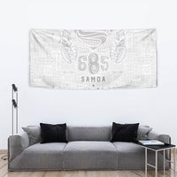 Super Samoa 685 Tribal Tattoo Tapestry Siapo Pattern All-White Edition