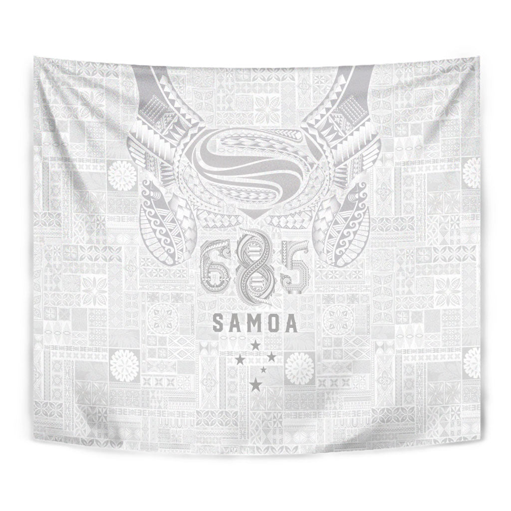 Super Samoa 685 Tribal Tattoo Tapestry Siapo Pattern All-White Edition