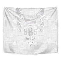Super Samoa 685 Tribal Tattoo Tapestry Siapo Pattern All-White Edition