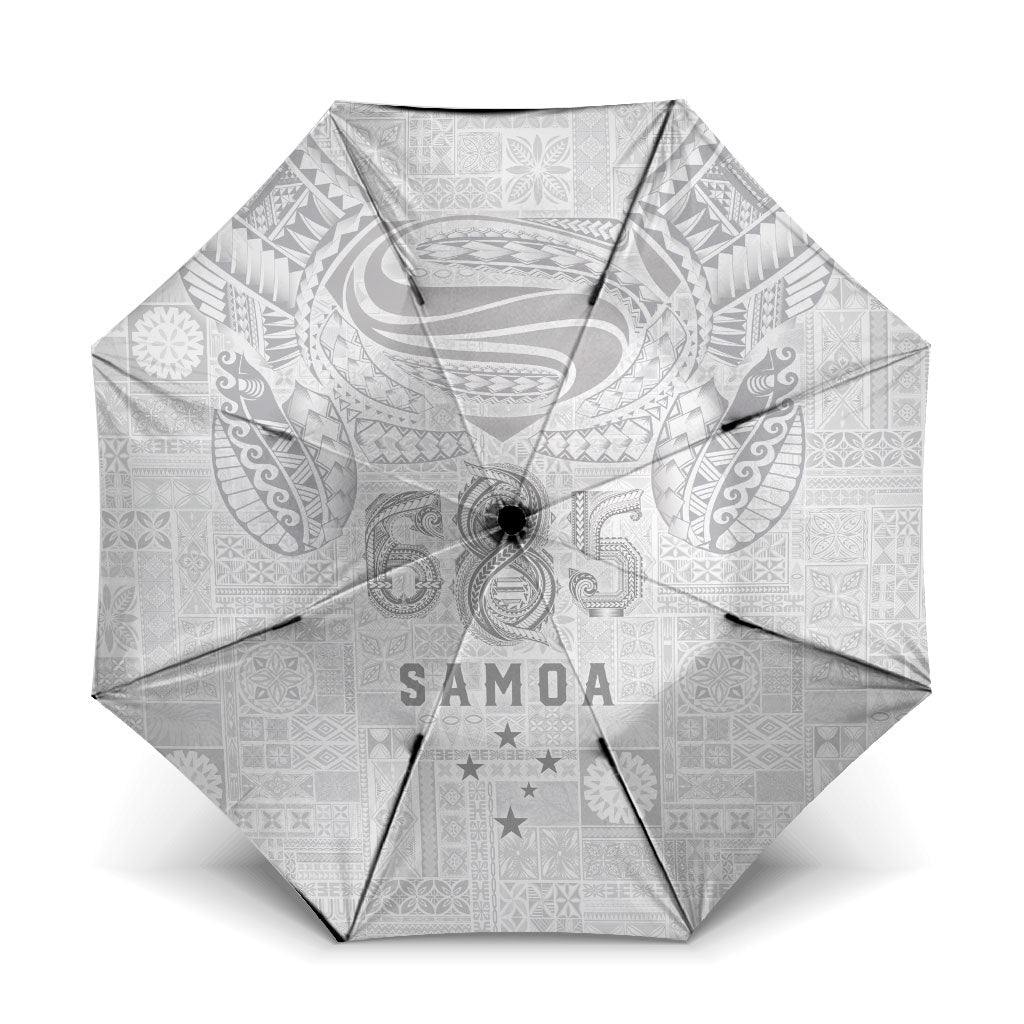 Super Samoa 685 Tribal Tattoo Umbrella Siapo Pattern All-White Edition