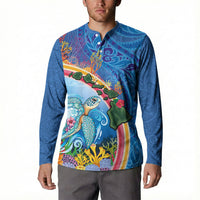 Hawaiian Connecting with the Ocean Button Sweatshirt Polynesian Pattern LT03 - Polynesian Pride