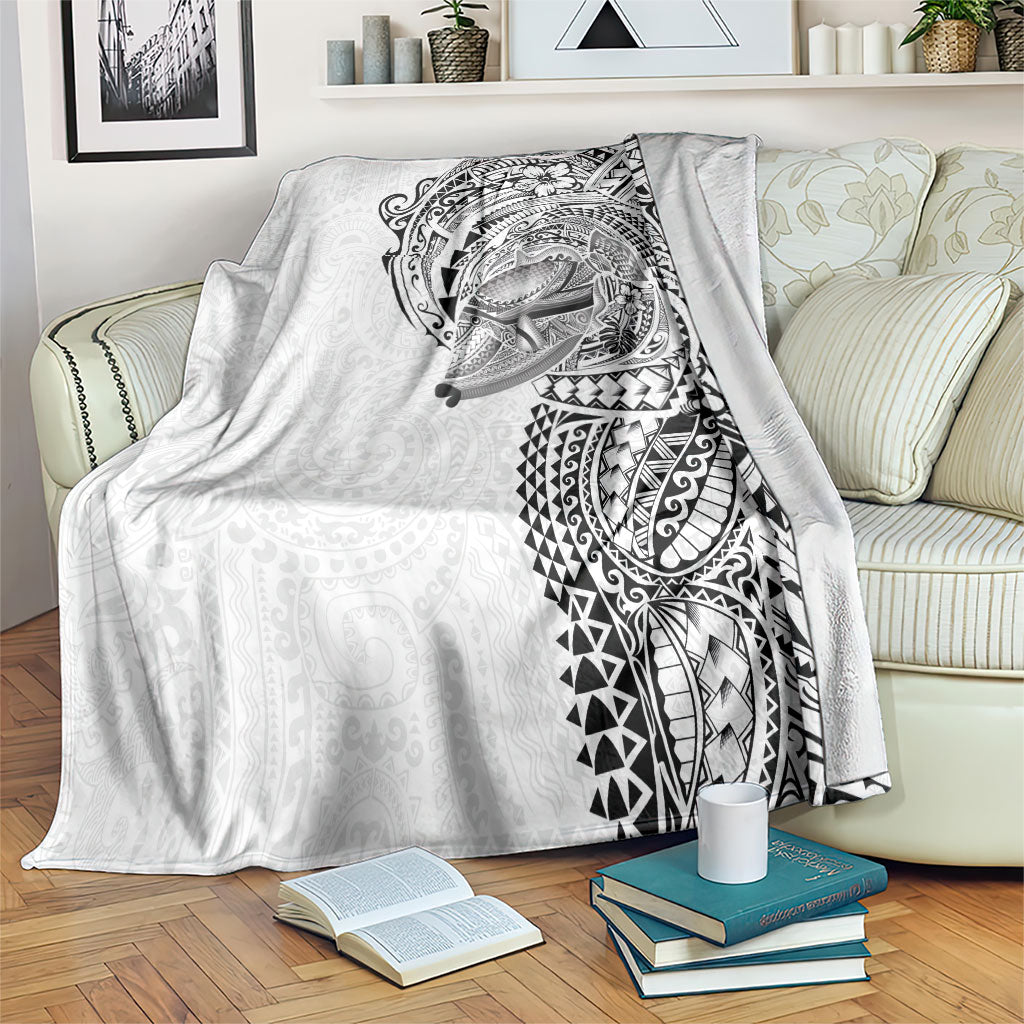 Hawaiian Humuhumu Tribal Tattoo Blanket Polynesian Kakau White Color LT03 White - Polynesian Pride