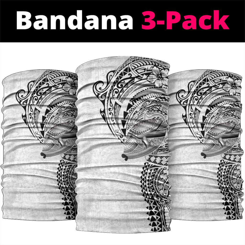 Hawaiian Humuhumu Tribal Tattoo Neck Gaiter Polynesian Kakau White Color LT03 package One Size: 25*50cm White - Polynesian Pride