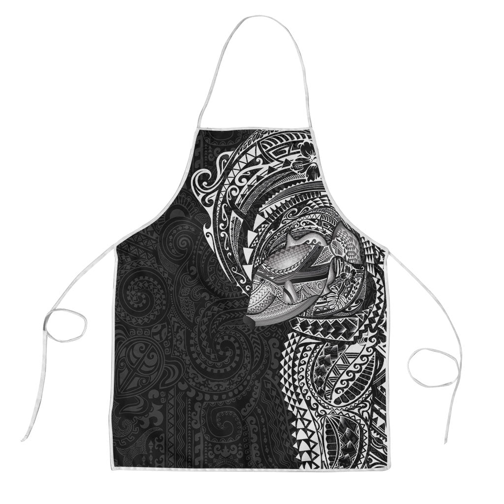 Hawaiian Humuhumu Tribal Tattoo Apron Polynesian Kakau Black Color LT03 Black - Polynesian Pride