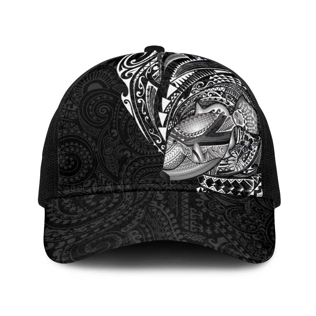 Hawaiian Humuhumu Tribal Tattoo Baseball Net Cap Polynesian Kakau Black Color LT03 One Size Black Black - Polynesian Pride