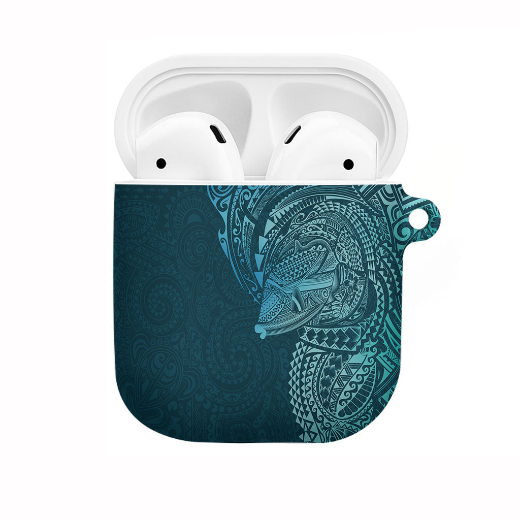 Hawaiian Humuhumu Tribal Tattoo AirPods Case Polynesian Kakau Ocean Color LT03 Blue - Polynesian Pride
